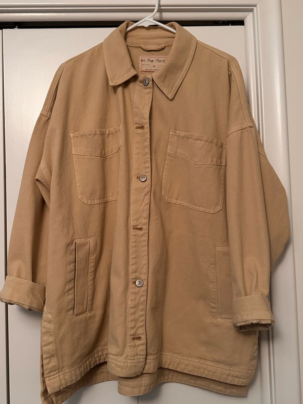 We the Free - Oversized Beige Utility Jacket